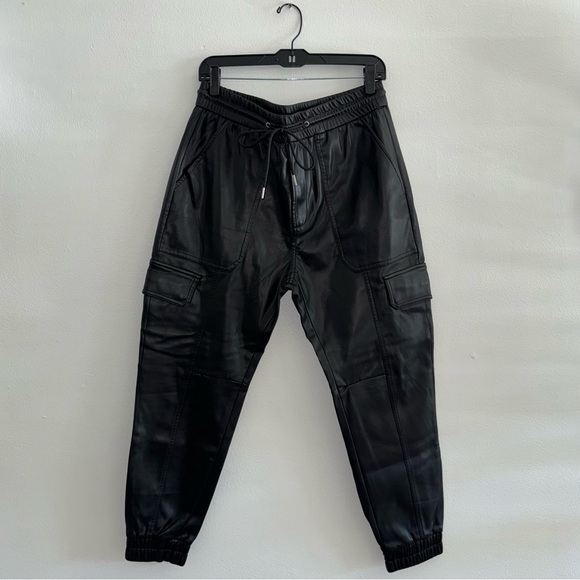 ZARA MAN - FAUX LEATHER CARGO PANTS - Picture 2 of 12